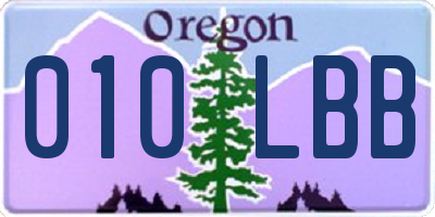 OR license plate 010LBB