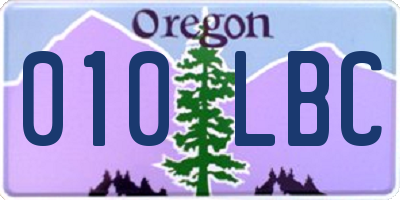 OR license plate 010LBC