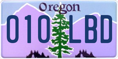 OR license plate 010LBD
