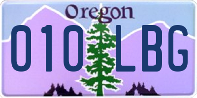OR license plate 010LBG