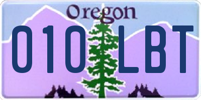 OR license plate 010LBT