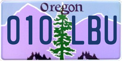 OR license plate 010LBU