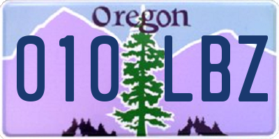 OR license plate 010LBZ