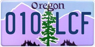 OR license plate 010LCF