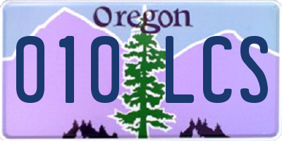 OR license plate 010LCS