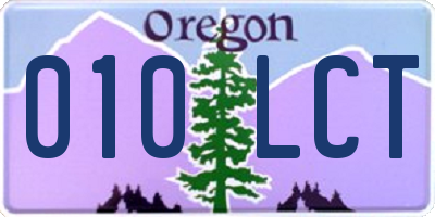 OR license plate 010LCT
