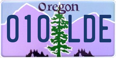 OR license plate 010LDE