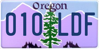 OR license plate 010LDF