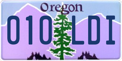 OR license plate 010LDI
