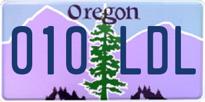 OR license plate 010LDL