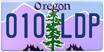 OR license plate 010LDP