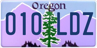 OR license plate 010LDZ