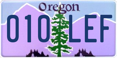 OR license plate 010LEF