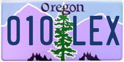 OR license plate 010LEX