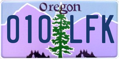 OR license plate 010LFK