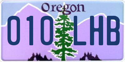 OR license plate 010LHB