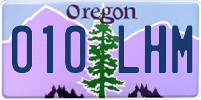 OR license plate 010LHM