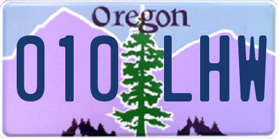 OR license plate 010LHW