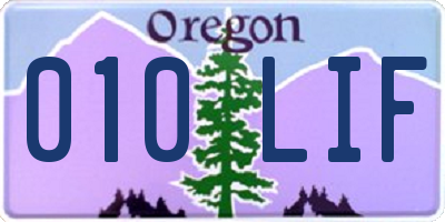 OR license plate 010LIF
