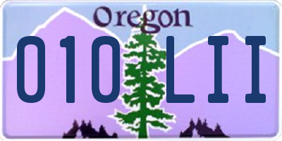 OR license plate 010LII