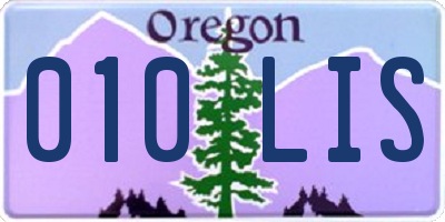 OR license plate 010LIS
