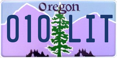 OR license plate 010LIT