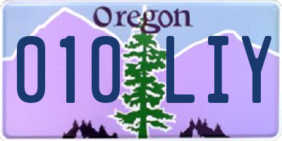 OR license plate 010LIY