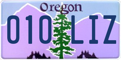 OR license plate 010LIZ