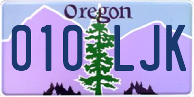 OR license plate 010LJK