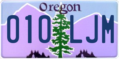 OR license plate 010LJM