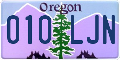 OR license plate 010LJN