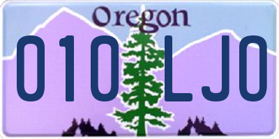 OR license plate 010LJO
