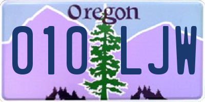OR license plate 010LJW