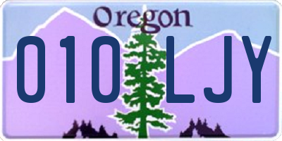 OR license plate 010LJY