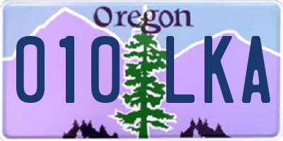 OR license plate 010LKA