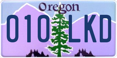 OR license plate 010LKD