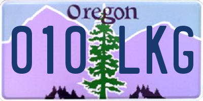 OR license plate 010LKG