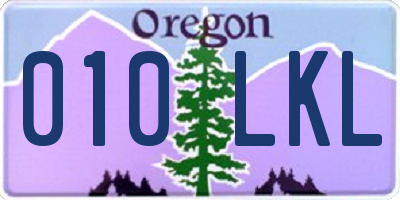 OR license plate 010LKL