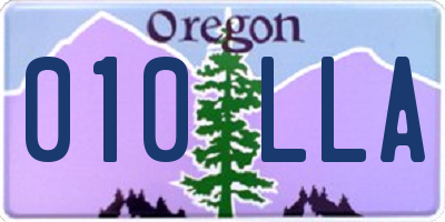 OR license plate 010LLA