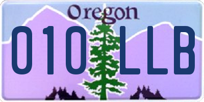 OR license plate 010LLB