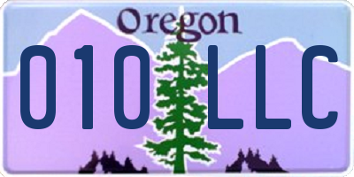 OR license plate 010LLC