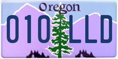 OR license plate 010LLD