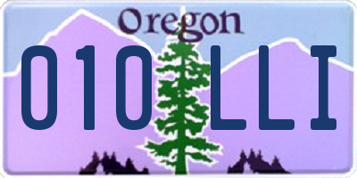 OR license plate 010LLI