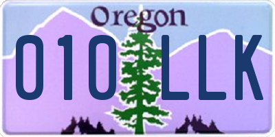 OR license plate 010LLK