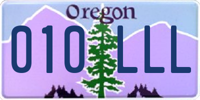 OR license plate 010LLL