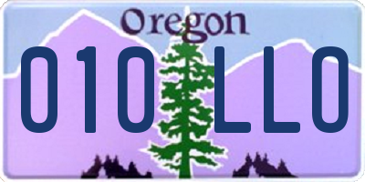 OR license plate 010LLO