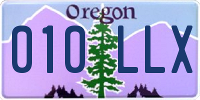 OR license plate 010LLX