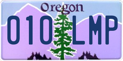 OR license plate 010LMP