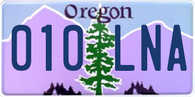 OR license plate 010LNA
