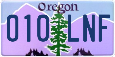 OR license plate 010LNF